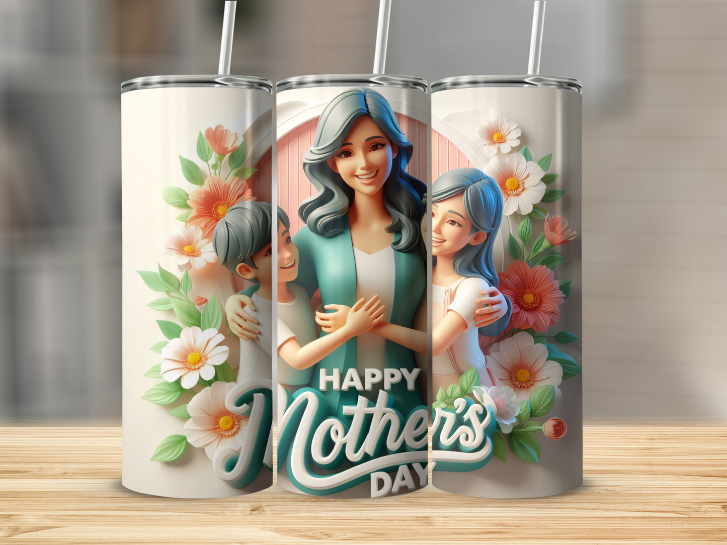 Happy Mother's Day Floral Design Insulated Tumbler