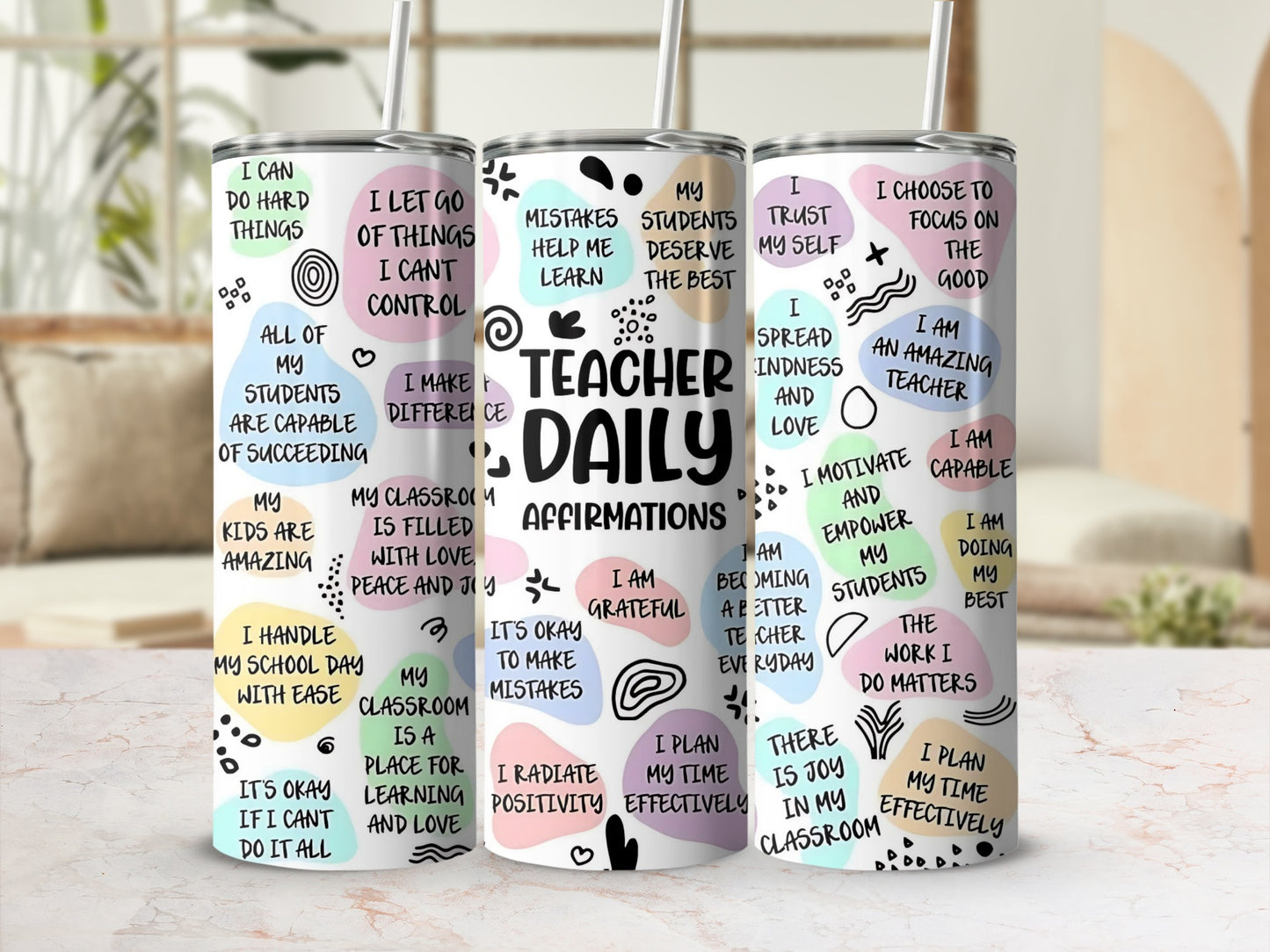 Teacher Daily Affirmations Motivational Thermos Flask