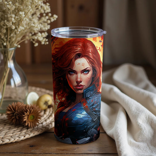 Vibrant Graphic Tumbler with Detailed Art Design