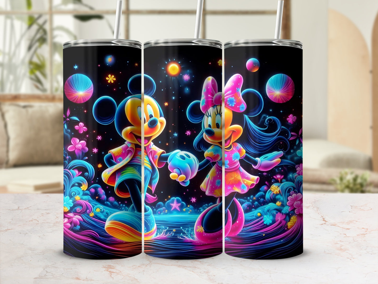 Colorful Characters Neon Art Tumblers for Drink Lovers