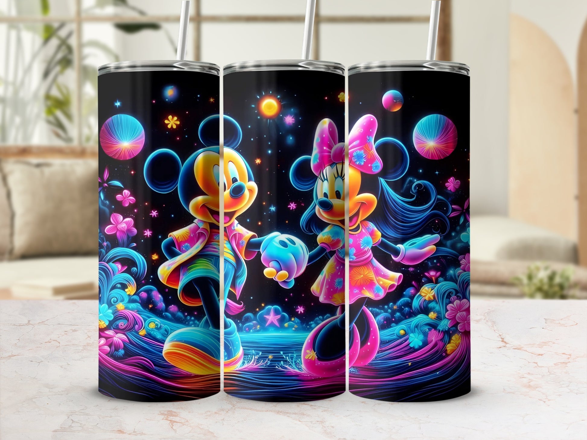 Colorful Characters Neon Art Tumblers for Drink Lovers
