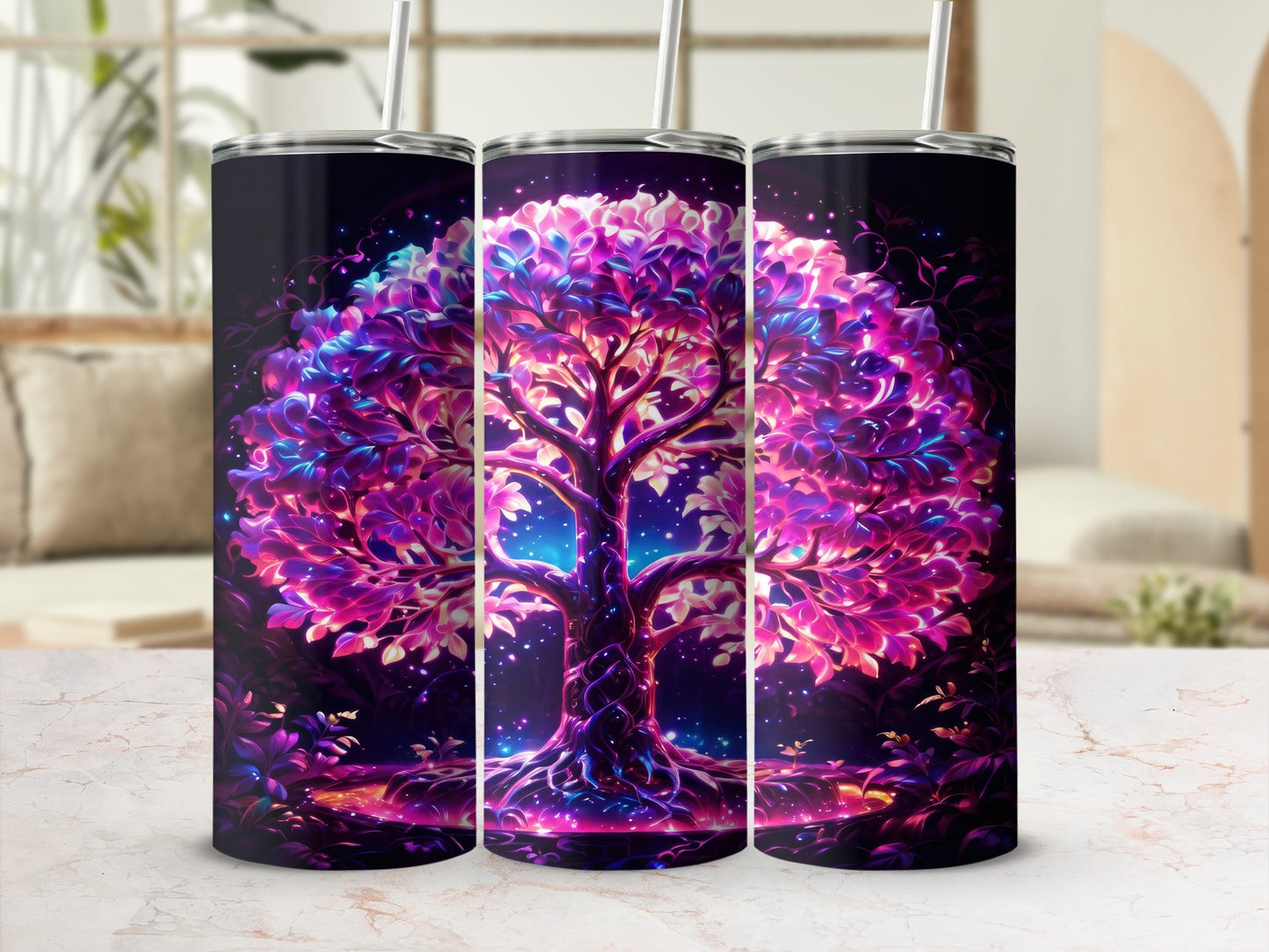 Mystical glowing purple tree fantasy art product type