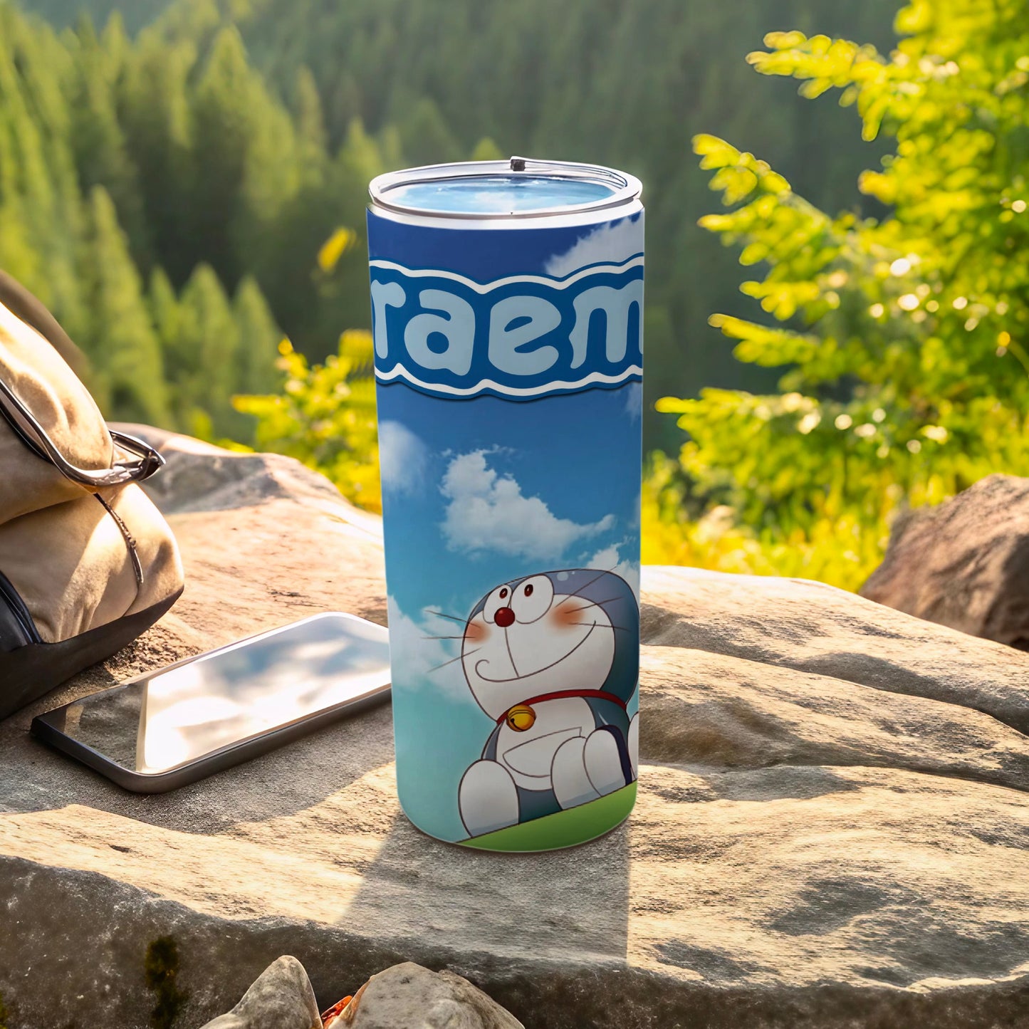 Doraemon Scenic Tumbler Cup with Blue Sky Design