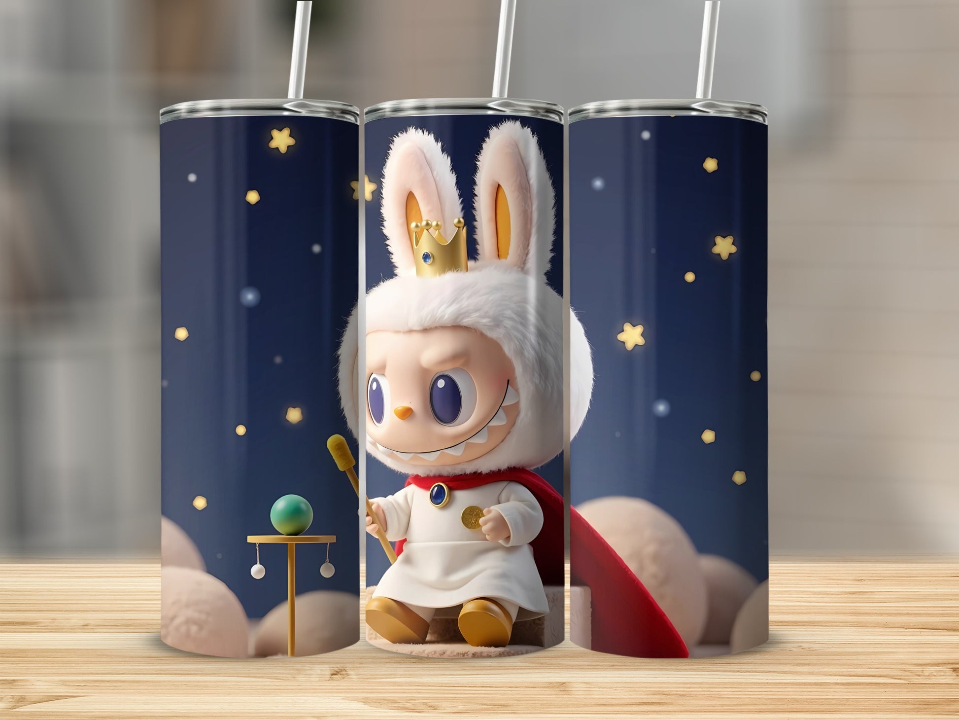 Cute Rabbit King Character Design Tumbler Cup