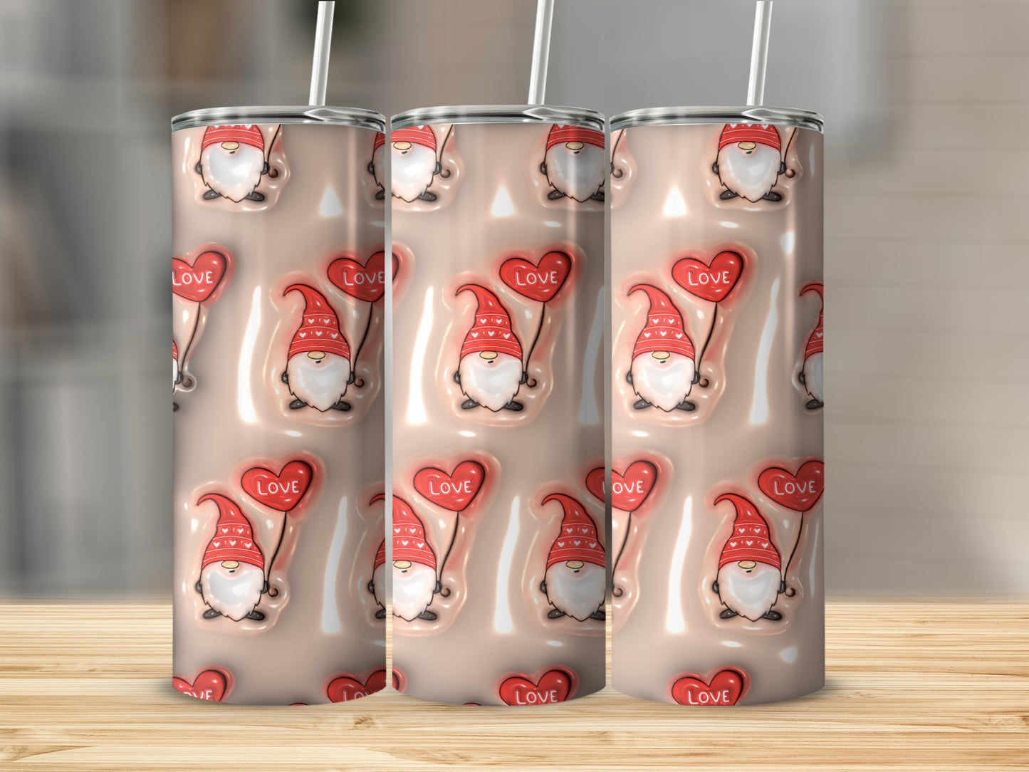 Adorable Gnome Love Design Tall Tumbler Cup