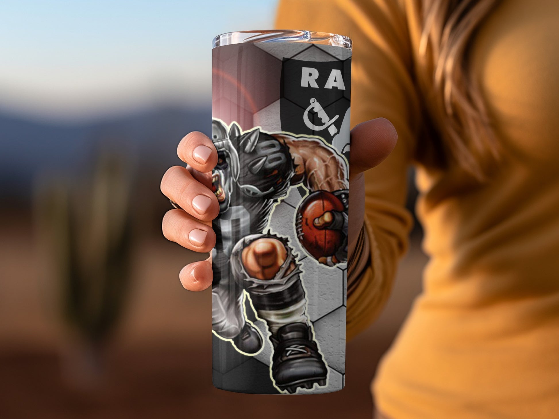 Raccoon Playing Basketball Tumbler Cup