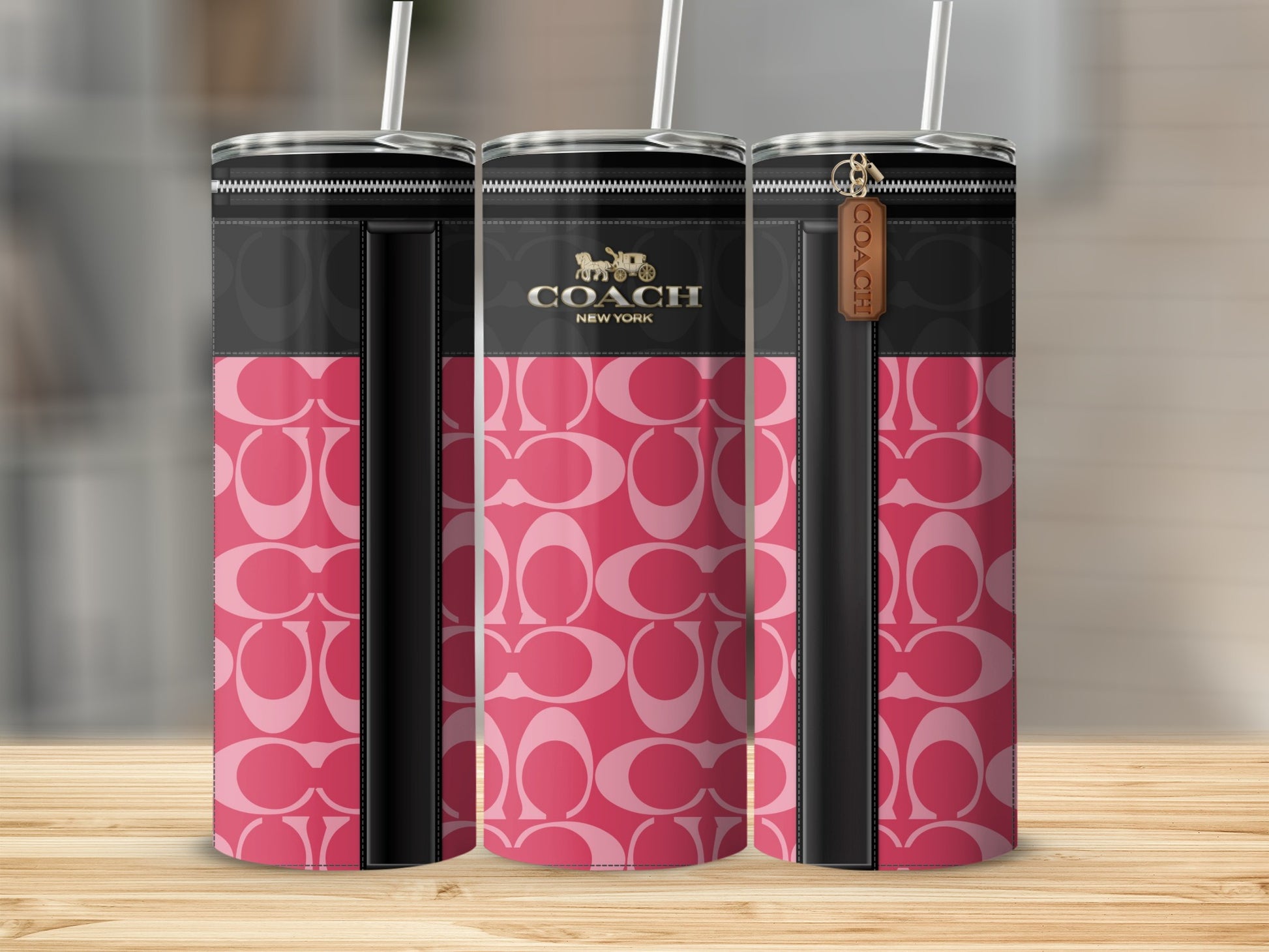 Stylish Coach New York Pink Insulated Tumbler Cup