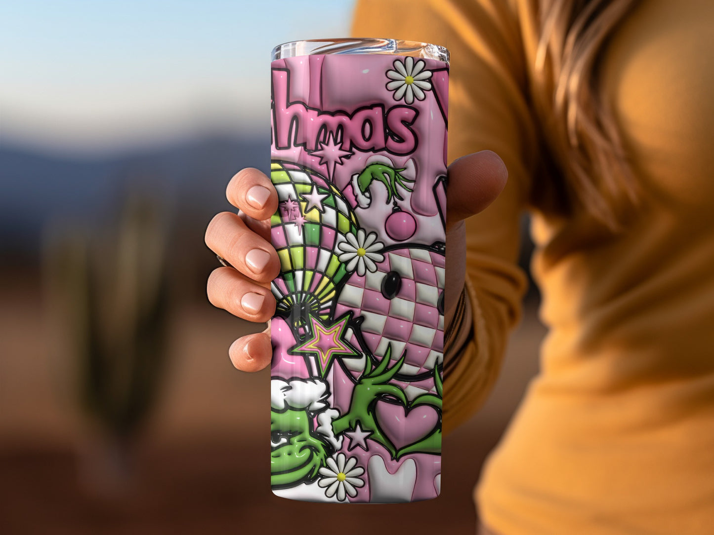 Whimsical Colorful Christmas Tumbler with Fun Designs