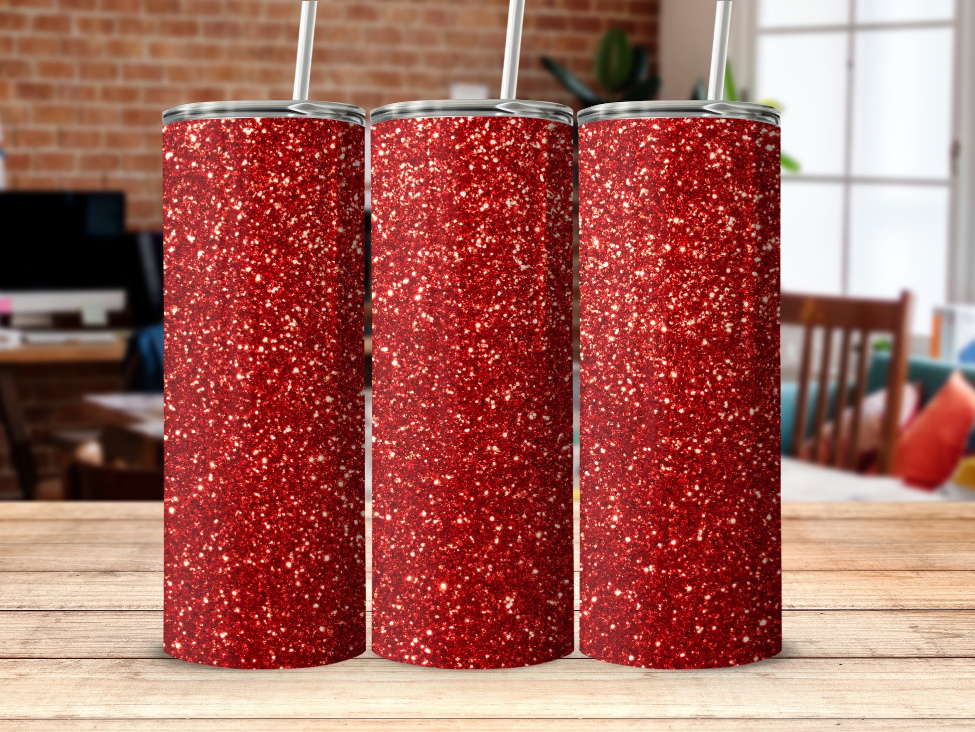 Sparkling Red Glitter Tumbler for Stylish Hydration