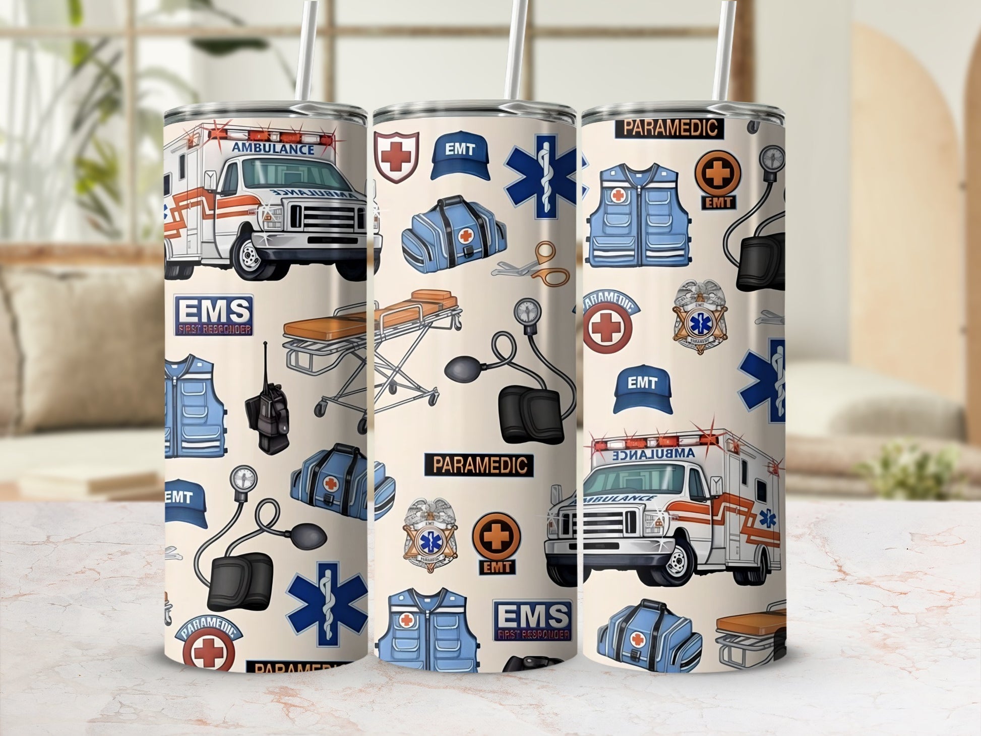 EMS Paramedic Ambulance Medical Theme Tumbler Product