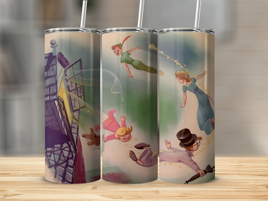 Magical Flying Characters Scene Tumbler Cup Design