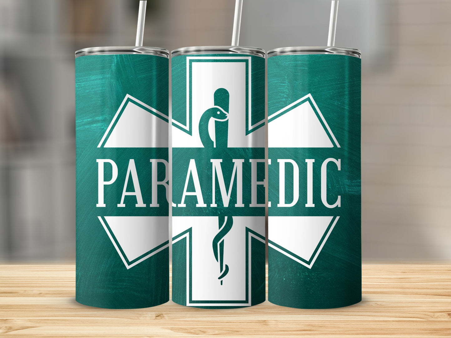 Green Paramedic Design Stainless Steel Tumbler