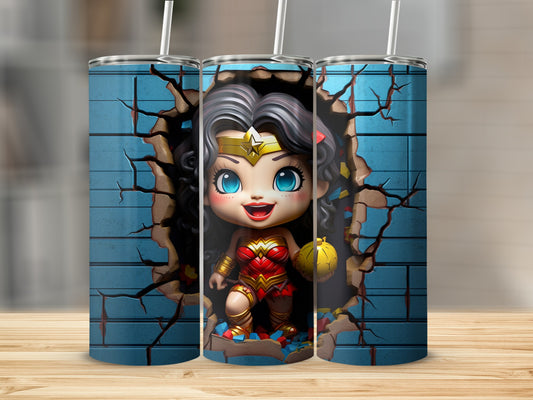 Adorable Superhero Character Cute Artwork Tumbler