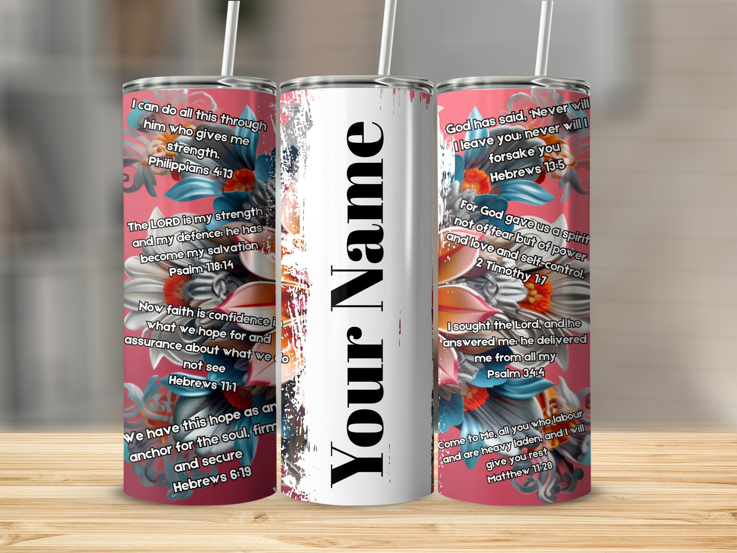Personalized Bible Verses Inspirational Tumbler