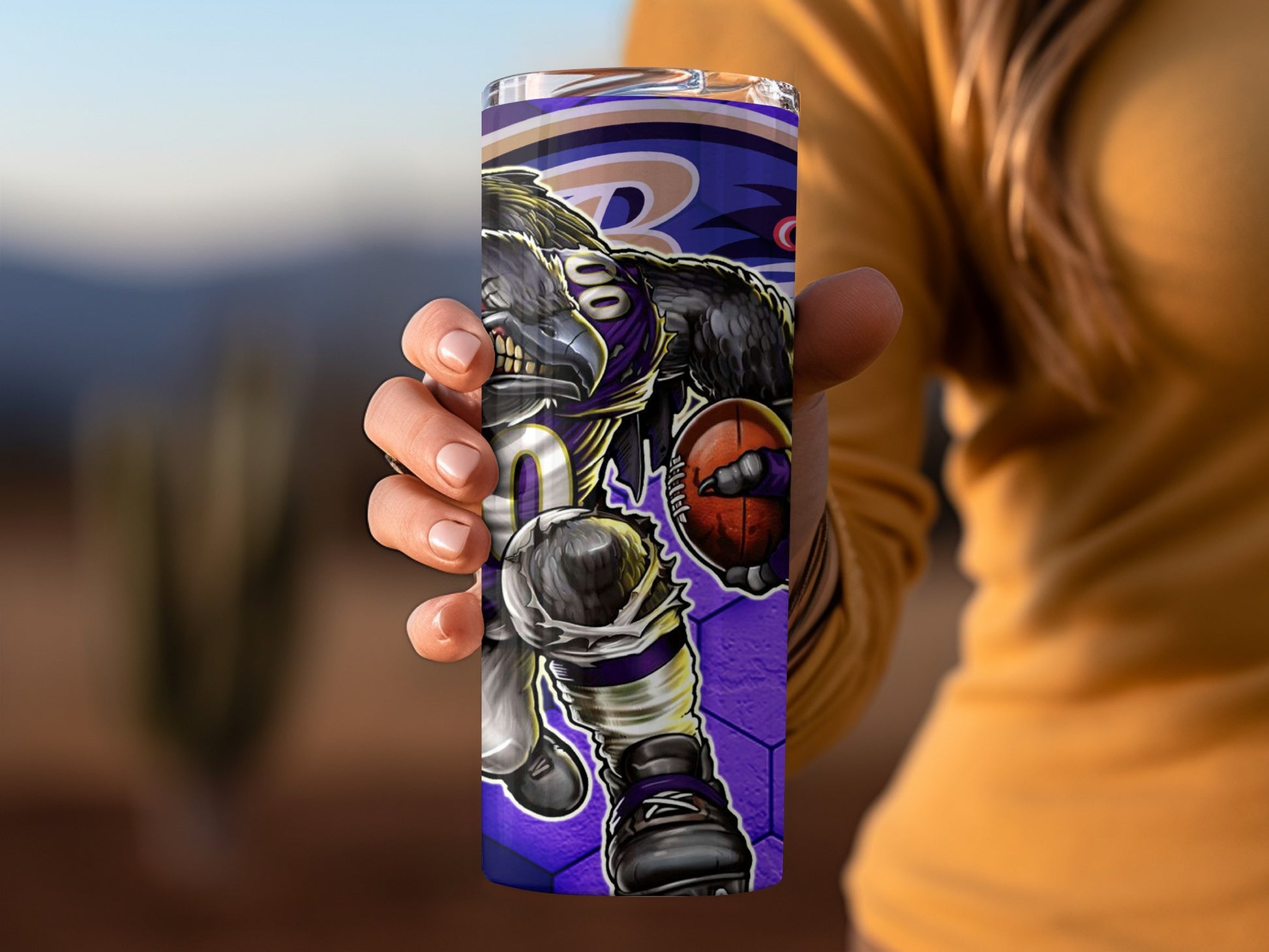 Basketball Player Raven Design Tumbler Flask