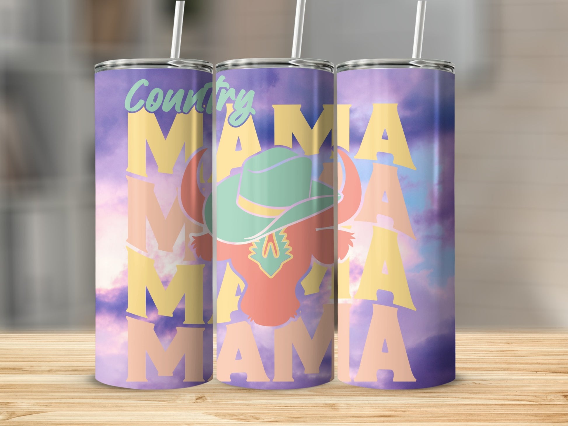 Country Mama Pastel Colored Design Tumbler
