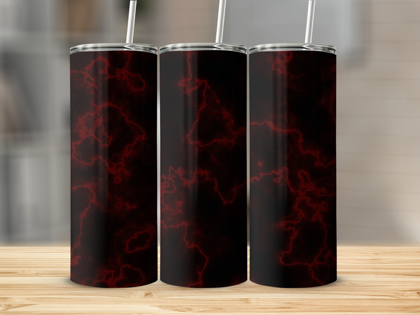 Red Veins on Dark Surface Style Graphic Tumblers
