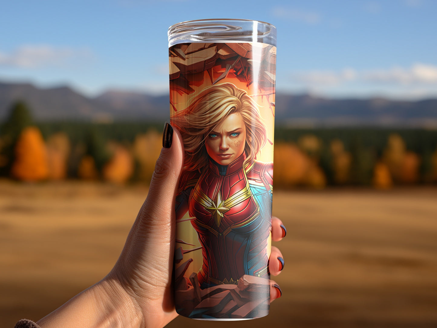 Superheroine Artwork Tumbler for Your Favorite Drink