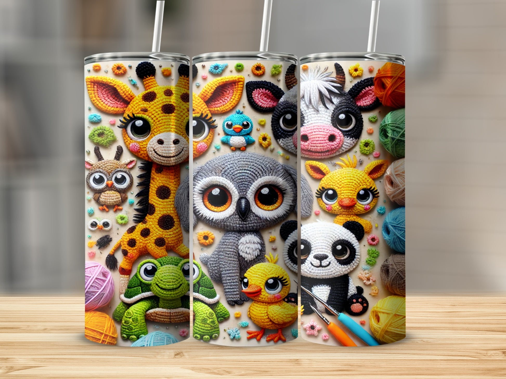 Cute Animal Characters Art Tumblers for Kids