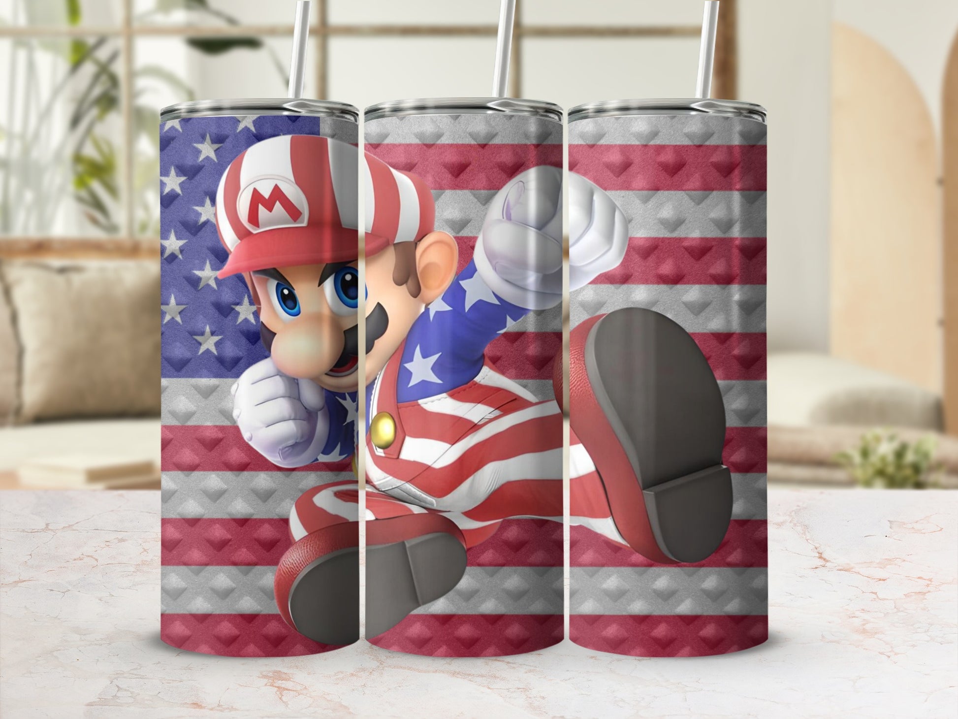 Patriotic Cartoon Character Design Tumbler Cup