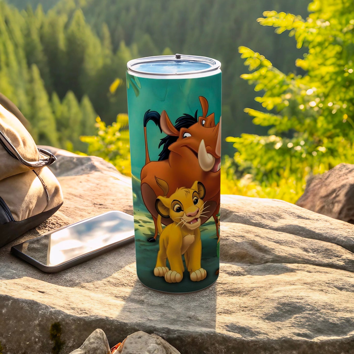 Cute Lion Characters Tumbler for Outdoor Adventures
