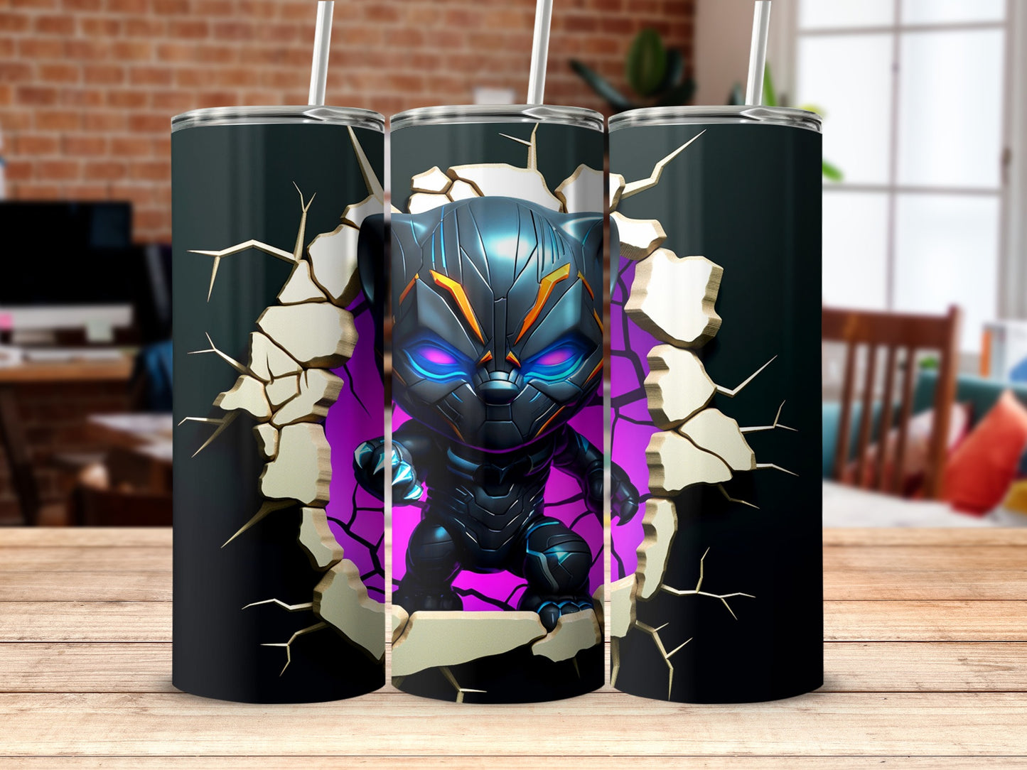 Vibrant Pop Art Tumbler Featuring Powerful Character