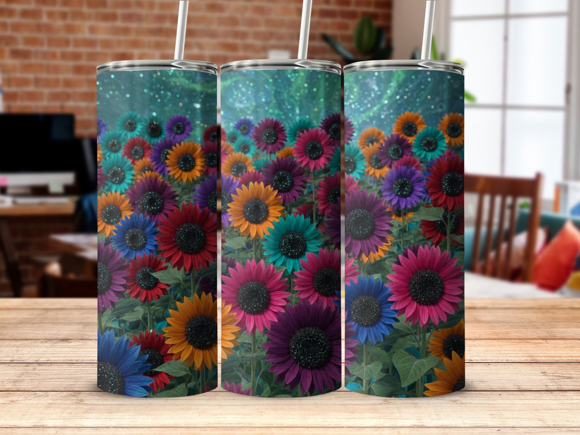Sunflower and Glow in Dark Themed Tumbler