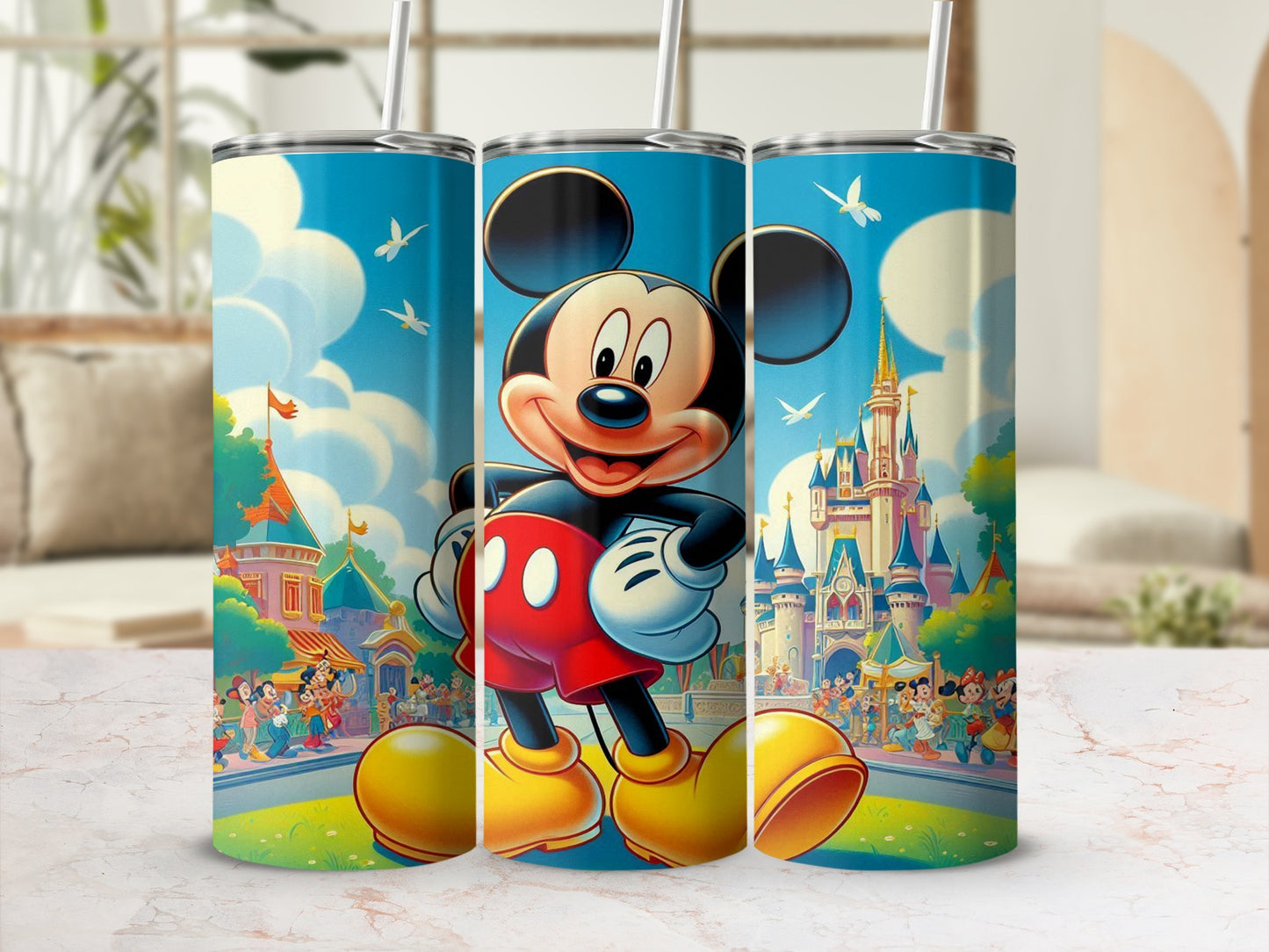 Whimsical Disney Magic Kingdom Themed Tumbler Cup