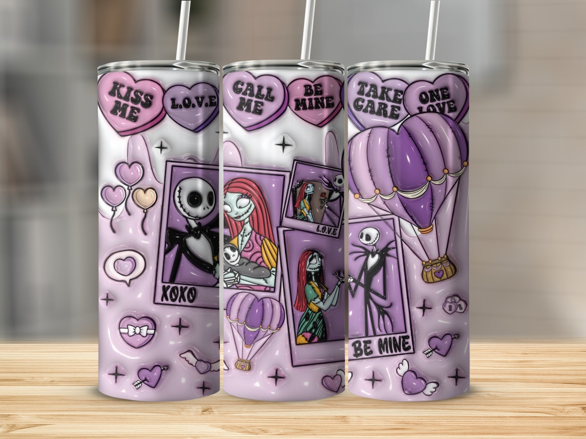 Adorable Love Themed Illustration Tumblers