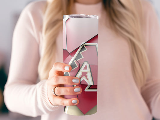 Abstract Arizona Diamondbacks Logo on Red Tumblers