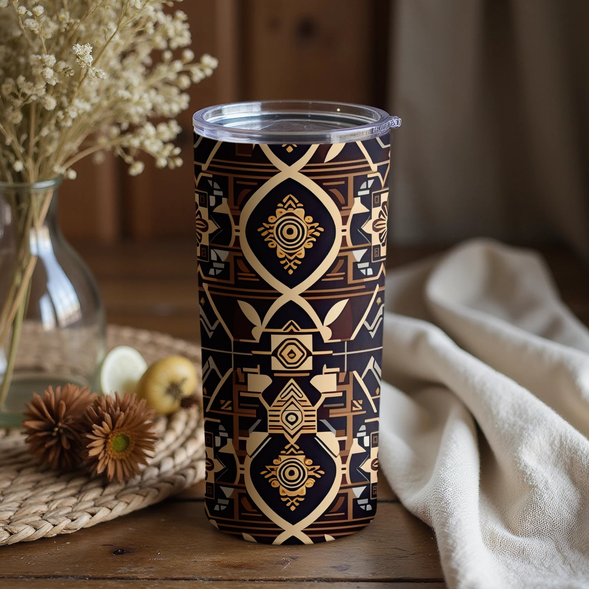 Geometric Patterned Insulated Tumbler Drinkware