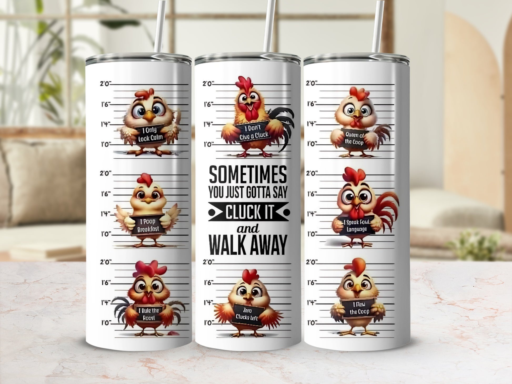 Funny Chicken Quotes Tumbler Sometimes Say Cluck It