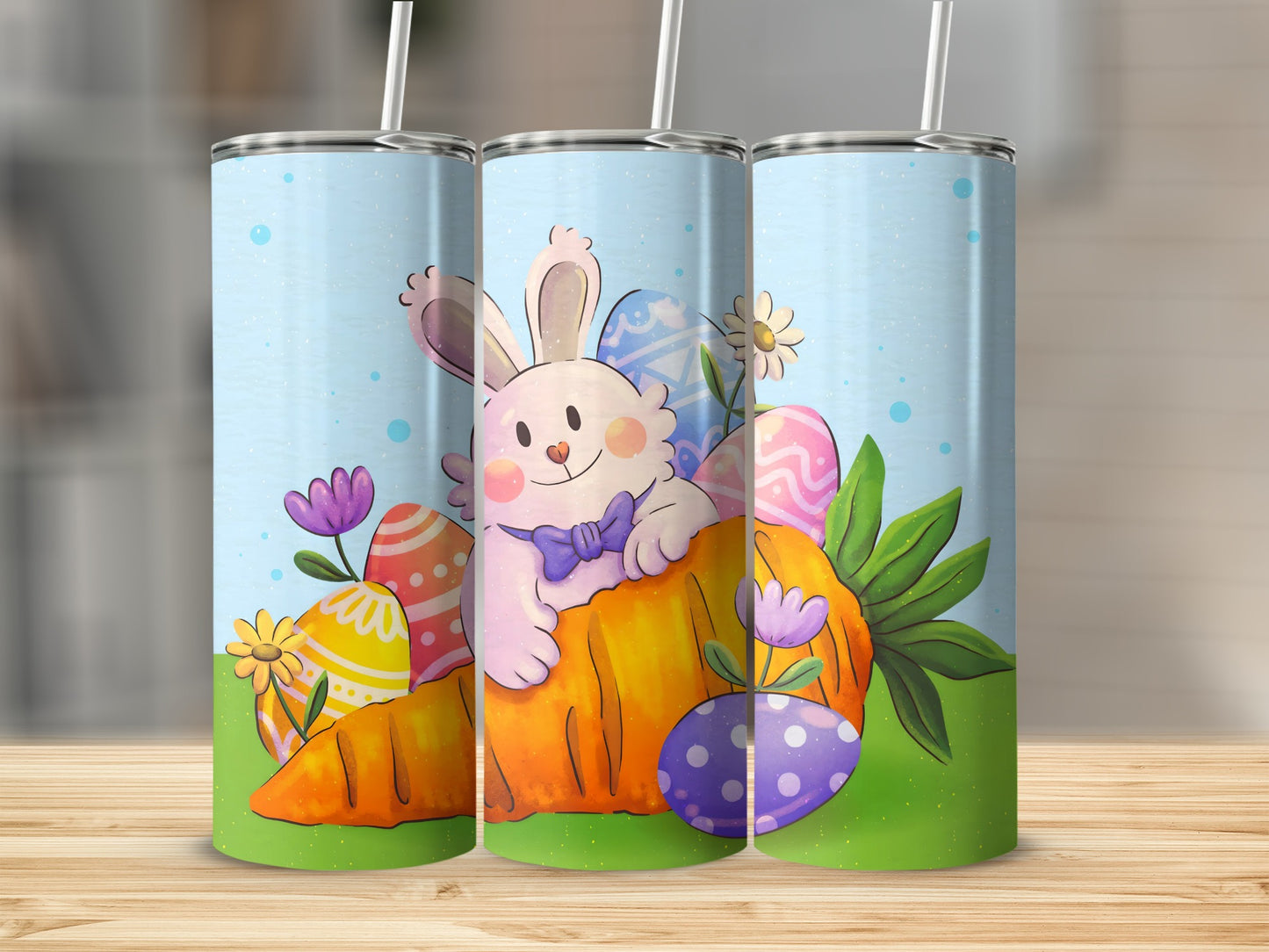 Cute Easter Bunny with Carrot 20oz Tumbler