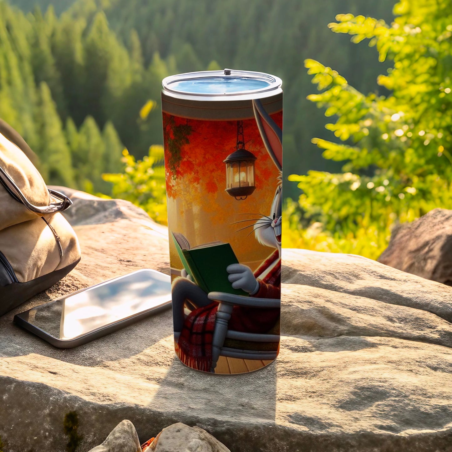 Bugs Bunny Reading Book Tumbler for Outdoor Adventures