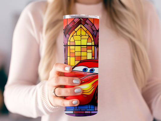 Colorful Stained Glass Car Design Insulated Tumbler