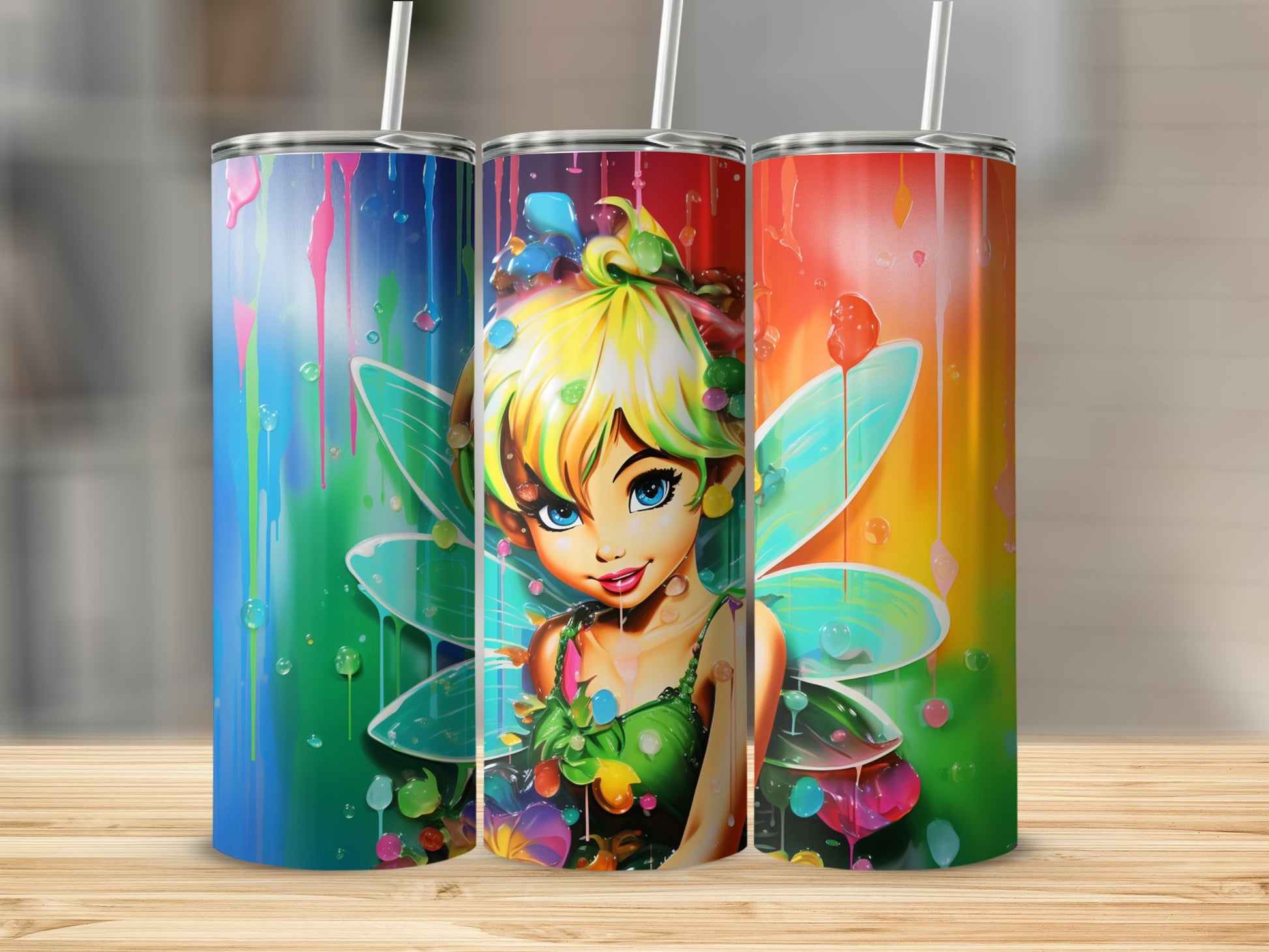 Fairy Artwork Colorful Stainless Steel Tumbler