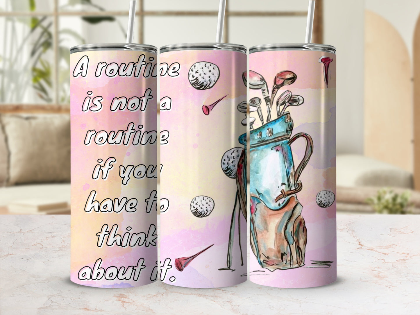 Golf Motivational Quote Tumbler for Sports Lovers