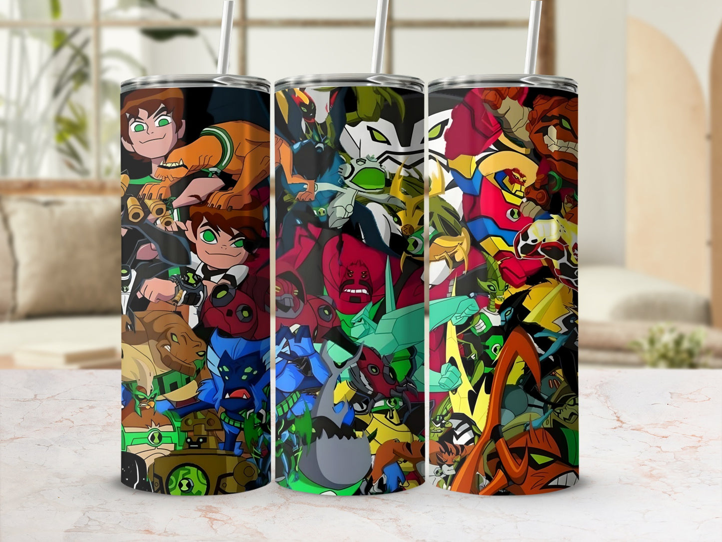 Colorful Cartoon Characters Design Tumbler Cup Drinkware