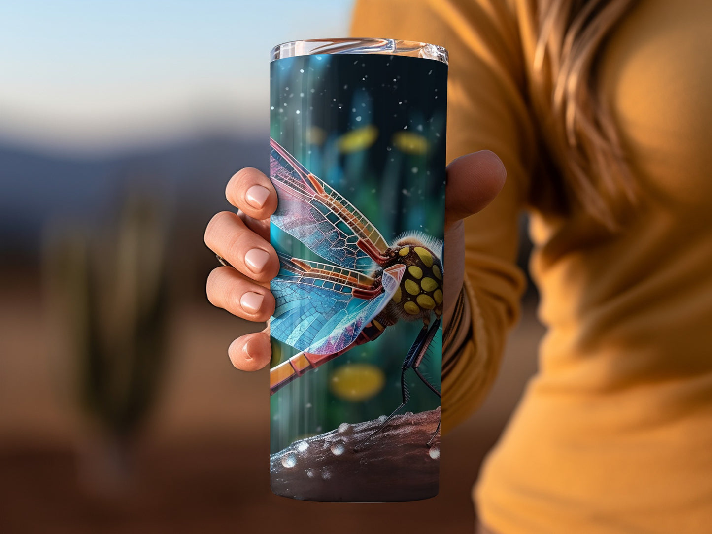 Colorful Dragonfly Art Design Insulated Tumbler