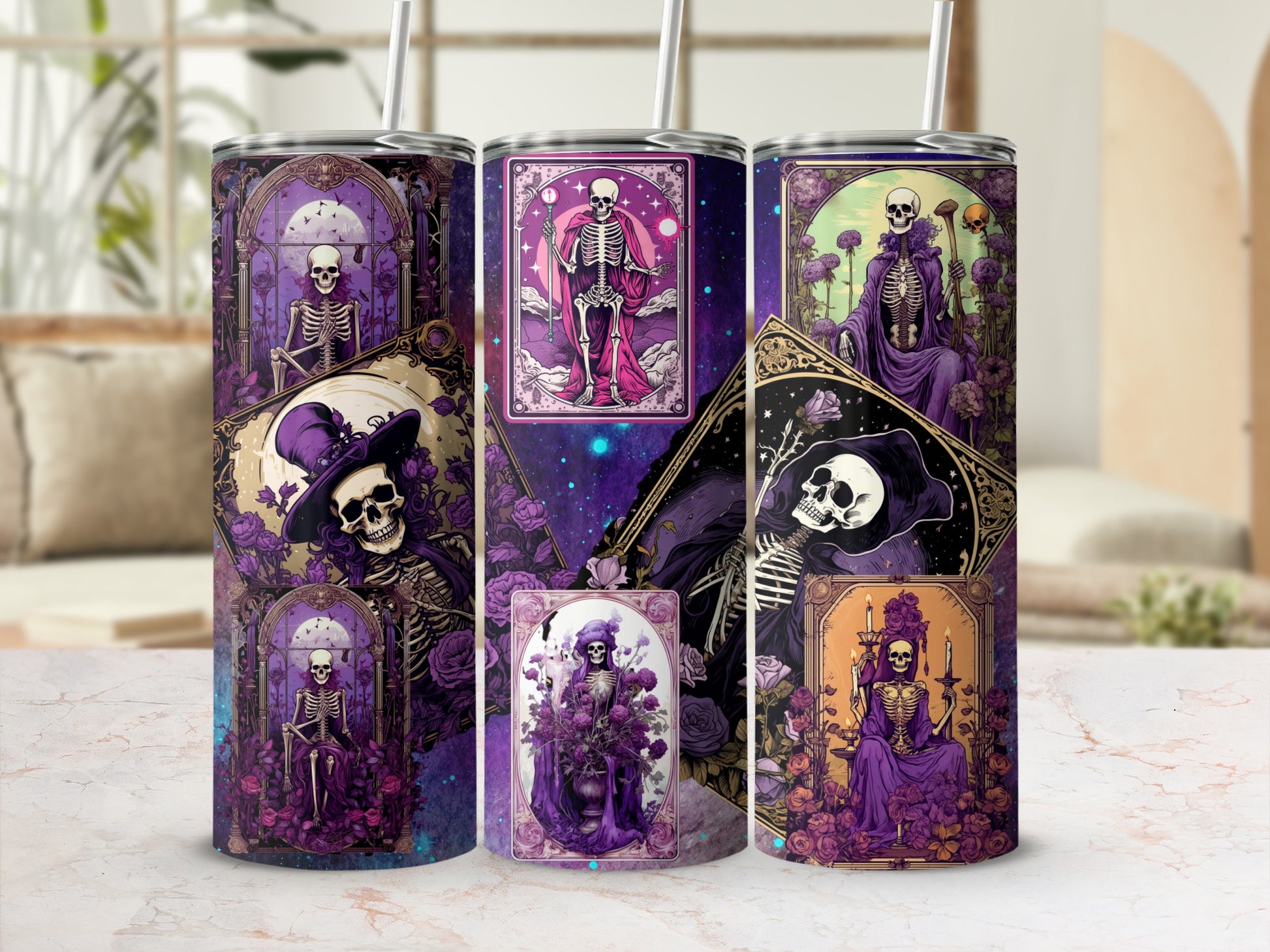 Gothic Skeleton Art Insulated Tumbler Collection