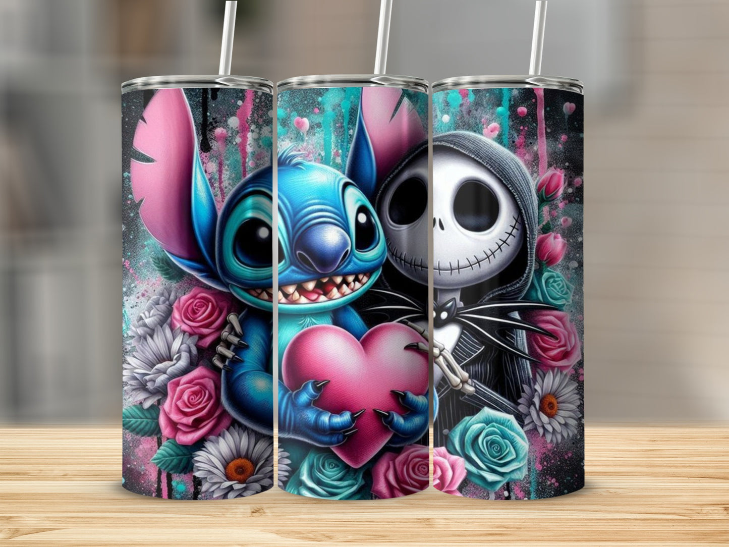 Cute Cartoon Character Floral Design Tumblr Cup