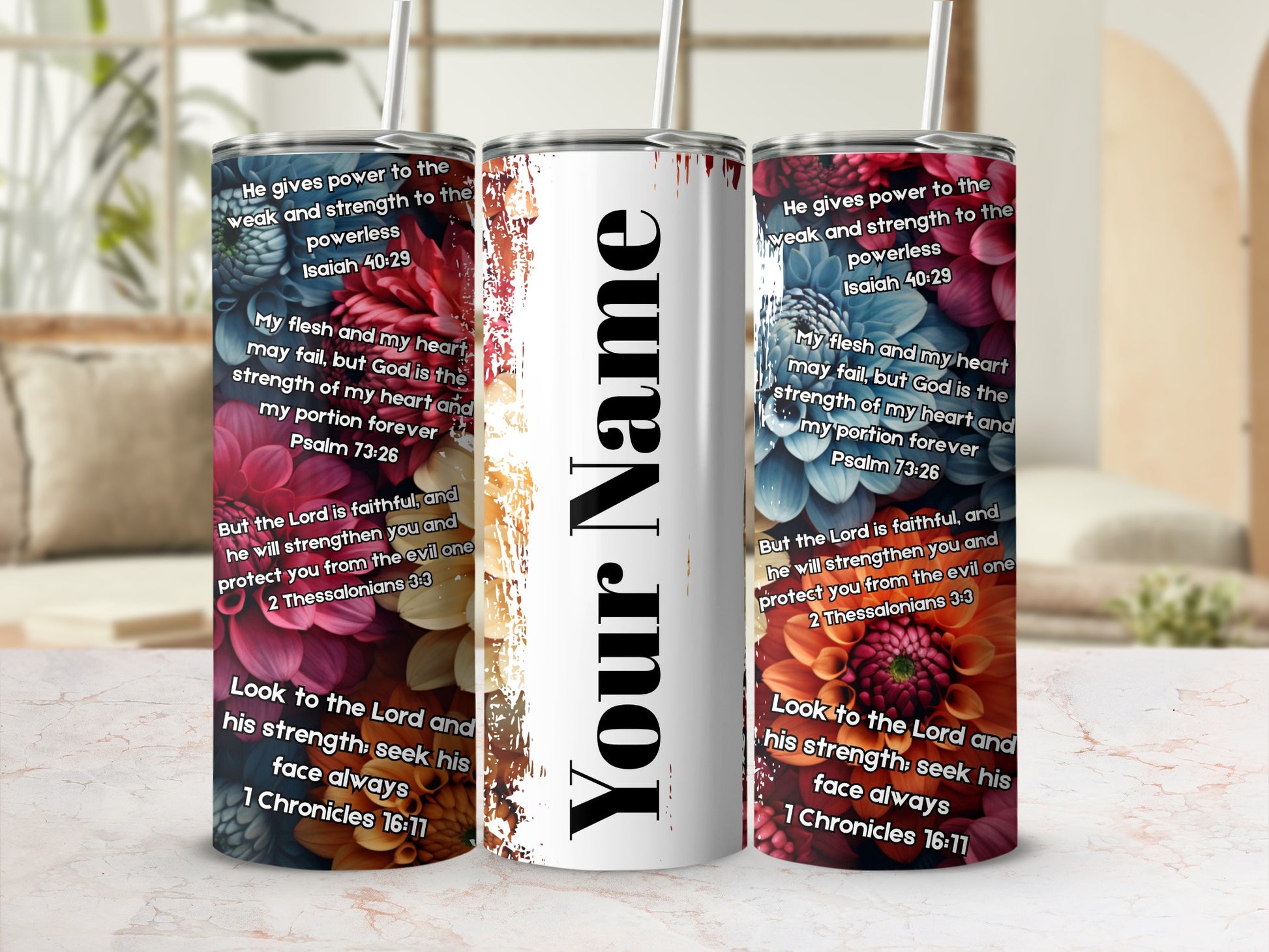 Personalized Inspirational Bible Verse Tumbler Cup