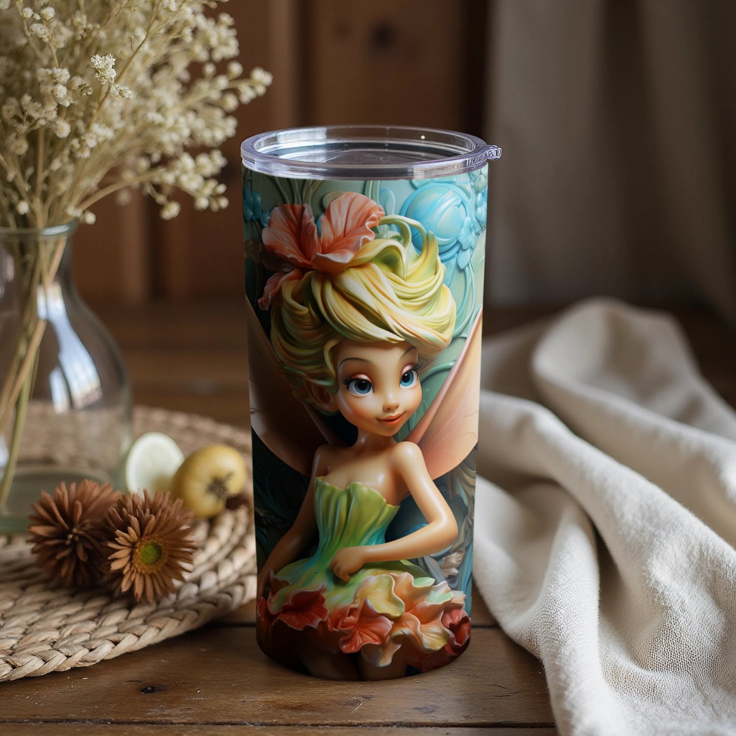 Enchanting Fairy Art on Tumbler for a Magical Drink
