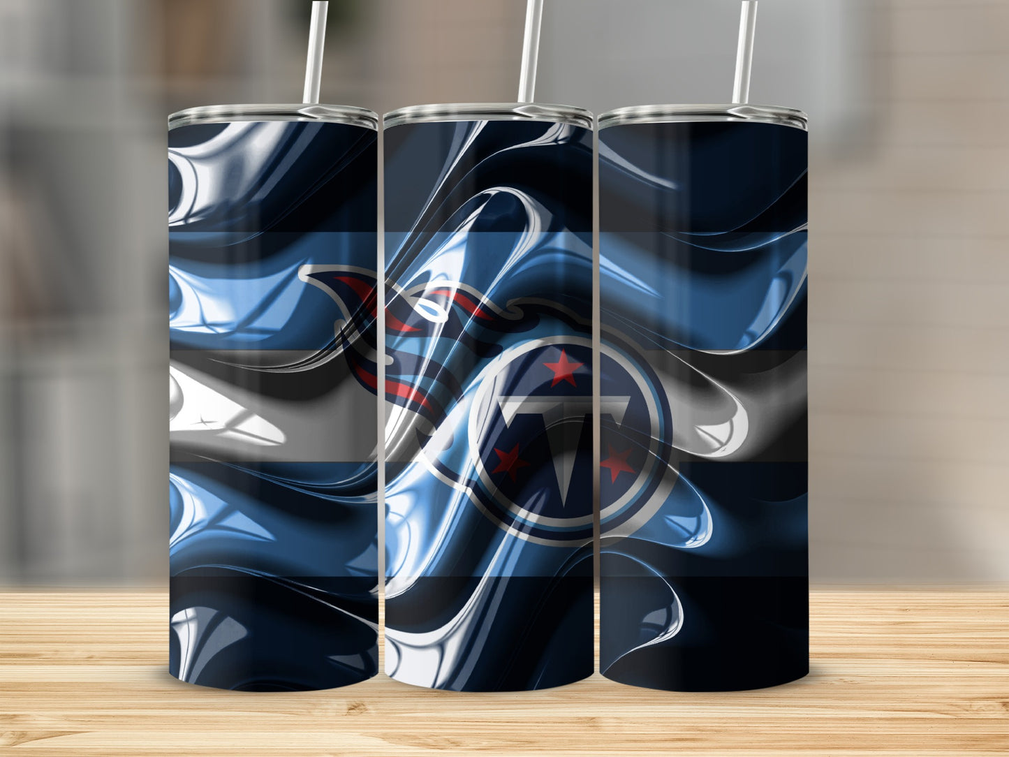 Swirling Tennessee Titans Emblem and Fluidity Tumblers