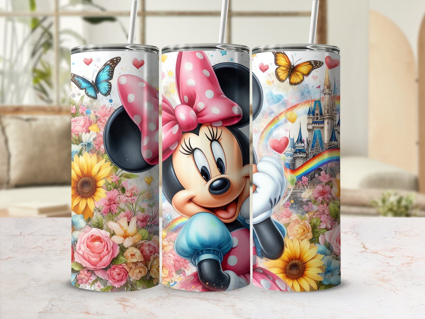 Colorful animated character-themed tumbler
