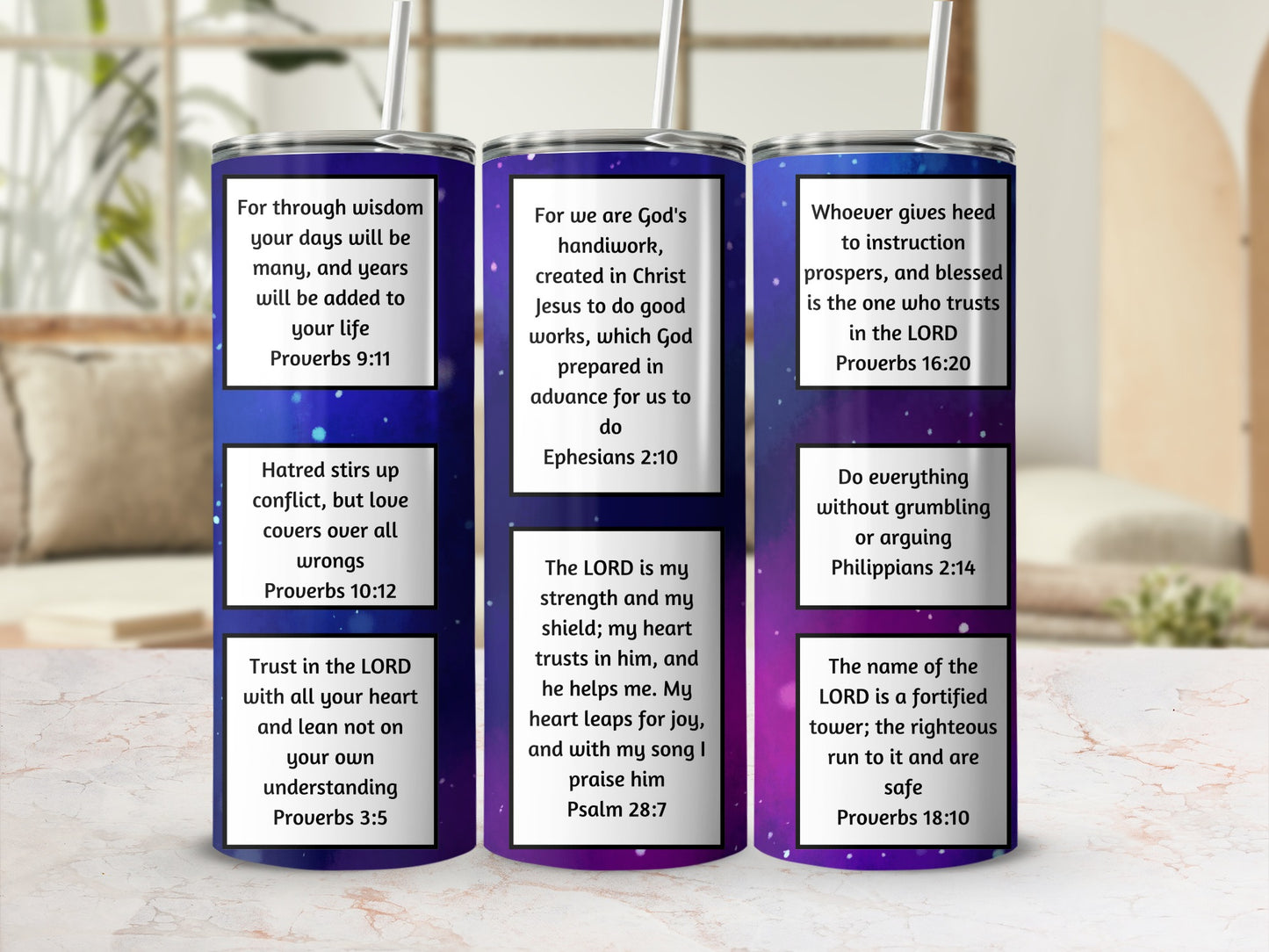 Inspirational Bible Verses Stainless Steel Tumbler