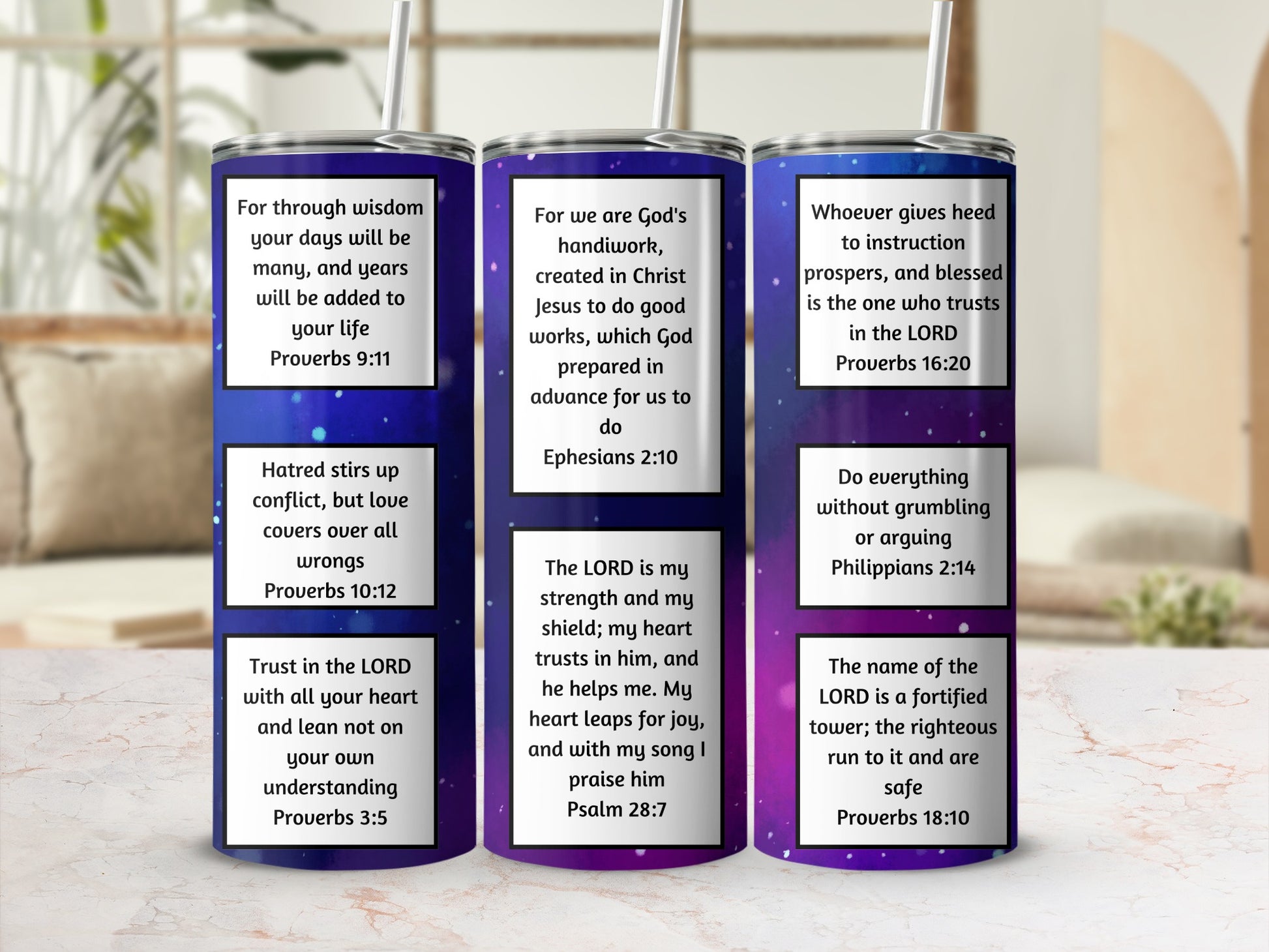 Inspirational Bible Verses Stainless Steel Tumbler
