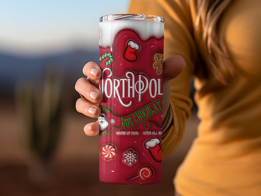 North Pole Hot Chocolate Themed Travel Mug