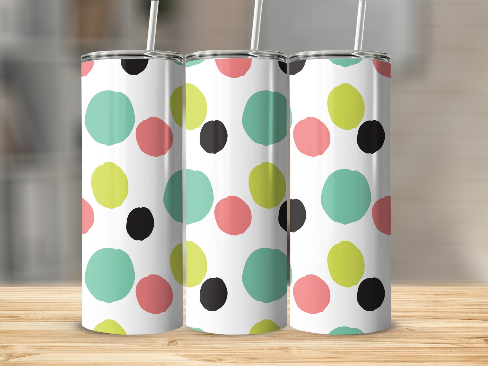 Colorful Polka Dot Design Travel Tumbler Cup Product