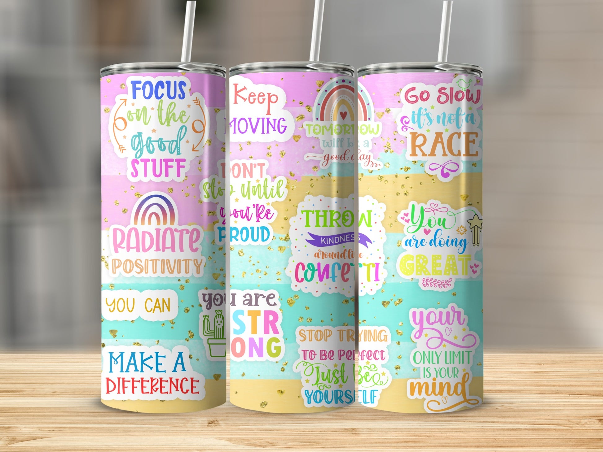 RADIATE POSITIVITY You are STRONG Just Be YOURSELF Tumbler